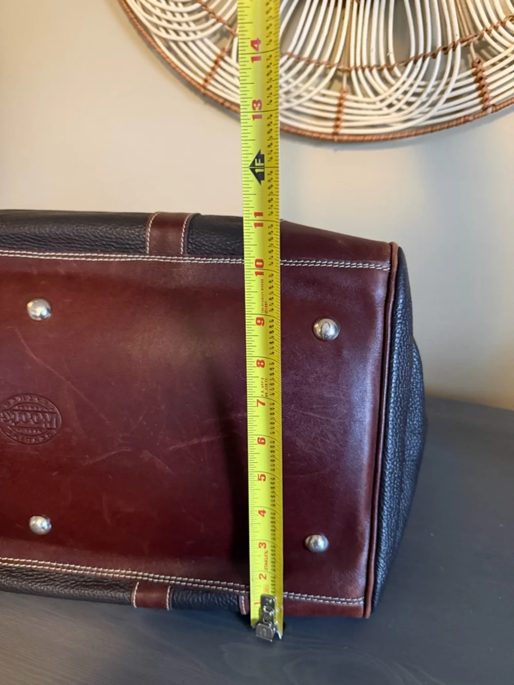Roots Canada Vintage Leather Weekender Duffel Bag - Brown